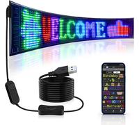 Pannello pixel a matrice LED, insegne LED pubblicitarie luminose a scorrimento, controllo app Bluetooth per cartello per auto LED USB 5V flessibile