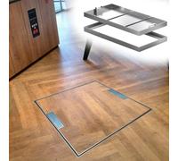 Pannello Porta Accesso Pavimento Incassato per Diverse Superfici Stradali | Botola Pavimento Acciaio Inox Incassata con Maniglia Nascosta per Paesaggio Cortile Uso Commerciale