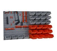 Pannello Porta Attrezzi da Parete 44 Pezzi 63,5x22,5x95,5 cm Grigio e Rosso