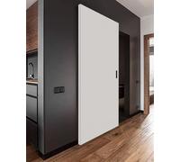 Pannello Porta scorrevole esterno muro fresato in basso per binario invisibile MAGICAL 1200 con maniglia adesiva argento spessore 44 mm (MANIGLIA QUADRA, 100 x 230 cm)