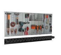 Pannello portautensili 156x72cm Sistema di stoccaggio in metallo 18 scatole nero