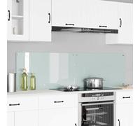 Pannello posteriore da cucina, 2 pezzi, bianco, 90 x 50 cm, in vetro temperato, design moderno con proprietà resistenti al calore, superficie facile da pulire, per un'eleganza duratura nella vostra