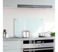 Pannello posteriore da cucina bianco latte in vetro temperato, 70 x 40 cm, resistente ai graffi e al calore, con materiale di montaggio, ideale come paraspruzzi durante la cottura e la cottura in