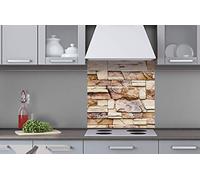 Pannello posteriore da cucina in pietra, 60 x 60 cm, paraspruzzi da cucina per lavello, alta qualità, in alluminio Dibond, spessore 3 mm, Made in EU