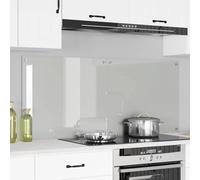 Pannello posteriore da cucina in vetro temperato, 2 pezzi, trasparente, 70 x 60 cm, paraspruzzi in vetro per cucine moderne, resistente al calore e facile da pulire, elegante piastra in vetro come