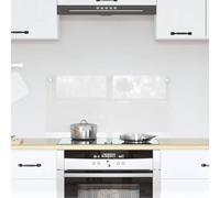 Pannello posteriore da cucina in vetro temperato, 80 x 40 cm, trasparente, moderno, con proprietà resistenti al calore, facile da pulire e durevole