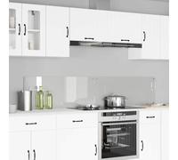 Pannello posteriore da cucina in vetro temperato trasparente, 100 x 40 cm, 2 pezzi, resistenti al calore con fori preforati, per cucine moderne, funzionale e facile da pulire