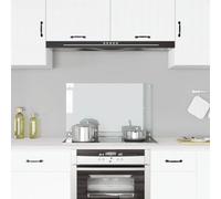 Pannello posteriore da cucina trasparente in vetro temperato, 80 x 50 cm, resistente al calore fino a 240 °C, con materiale di montaggio, paraspruzzi per cucina, protegge le pareti da grasso e sporco