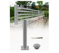 Pannello privacy in alluminio per giardino, terrazza e cortile | Divisorio esterno e schermo balcone, H 25,6/51,2/76,8 cm, L 90/120/150 cm(Grey,8x51.2 cm)