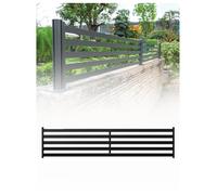 Pannello privacy in alluminio per giardino, terrazza e cortile | Divisorio esterno e schermo balcone, H 25,6/51,2/76,8 cm, L 90/120/150 cm(Black,150x25.6cm)