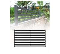 Pannello privacy in alluminio per giardino, terrazza e cortile | Divisorio esterno e schermo balcone, H 25,6/51,2/76,8 cm, L 90/120/150 cm(Black,90x51.2 cm)