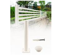 Pannello privacy in alluminio per giardino, terrazza e cortile | Divisorio esterno e schermo balcone, H 25,6/51,2/76,8 cm, L 90/120/150 cm(Milk,8x51.2 cm)