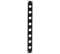 Pannello rack cieco XLR 1U a 8 in acciaio nero da 19 pollici | Doppio lato con patch frontale e posteriore, per rack audio e rete, gestione cavi ordinata, connessioni stabili