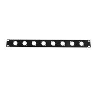 Pannello rack cieco XLR 1U a 8 nero in acciaio 19 pollici | Connessione frontale e posteriore, compatibile con connettori XLR, gestione ordinata dei cavi, per studi e live