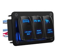 Pannello rocker 3 interruttori 12V controllo accessori Offroad 4x4