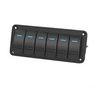 Pannello Rocker 6 Gang Precablato per Auto Barca | Impermeabile IP65, LED singolo antiabbagliamento, compatibilità 12V/24V, installazione rapida, uso marino e auto