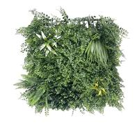 Pannello Siepe Finta Artificiale con Foglie Copri Ringhiera Verde Recinzione Edera Finta da Parete Giardino Muro Ornamentale Siepe Balcone Misura 50x50 cm Foglie Giungla