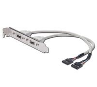 Pannello Slot Con 2 Connettori Esterni Usb 20 Tipo A Femmina - Connettori Interni Alla Piastra Madre 2X5 Pin 254 Mm