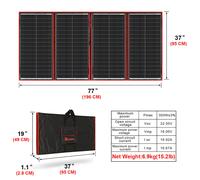 Pannello Solare 100W 150W 200W 300W Monocristallino per Camper e Viaggi Off-Grid