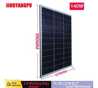 Pannello solare 140w 12V Pannello solare rigido Cella monocristallina solida 12BB con forte vetro temperato Telaio in alluminio da 30 mm