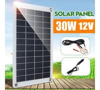 Pannello Solare 30W 12V con Protezione Diodo Perfetto per Moto e Camper
