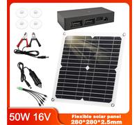 Pannello Solare 50W per Uso Esterno con Sacchetto Portaoggetti Ventose e Accesso