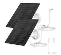 Pannello Solare 5W per Telecamera di Ring, GuKKK 2PCS Caricatore a Pannello Solare di Ring Spotlight Cam Pro/Plus & Stick Up Cam/Pro per Telecamera a Batteria Ricaricabile da Esterno,Impermeabili IP65