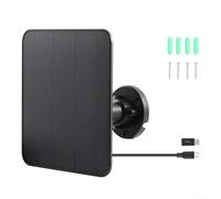 Pannello solare ad anello per videocitofono 2/3/4 e batteria, caricabatterie efficiente con cavo di alimentazione (nero)