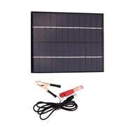 Pannello Solare Caricabatterie 5.5W 12V Polisilicio Pannello Solare con Clip Batteria per Esterni Giardino
