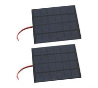 Pannello solare da 1,5 W 6 V con filo per progetti fai da te e piccoli elettrodomestici, 110 x 92 mm, policristallino, compatibile con luci da giardino e (2 pezzi)