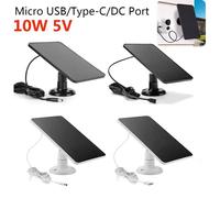 Pannello solare da 10 W 5 V Porta USB e USB-C Caricatore per celle solari Pannello di ricarica solare esterno per telecamera di sicurezza/Piccolo sistema di illuminazione domestica