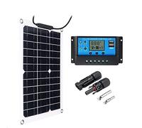 Pannello solare da 100 W, pannello solare monocristallino flessibile con regolatore di carica solare 60a per auto, camper, yacht, campeggio, barca,Solar Panel+60A Controller