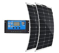 Pannello solare da 1000 W 18 V, 2 pannelli solari monocristallini da 500 W, modulo solare monocristallino flessibile, impermeabile, portatile, caricabatterie solare per campeggio, barche, camper