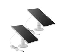 Pannello Solare da 2 Pezzi per Ring Camera, Pannello Solare da 5W Compatibile con Batteria Ring Spotlight Cam e Batteria Stick Up Cam, Impermeabile IP65, Cavo da 3 m, Supporto Regolabile a 360°