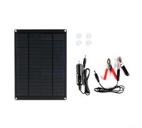 Pannello solare da 20 W con morsetto per batteria, uscita USB da 5 V, impermeabile, portatile, per auto, barca, campeggio, protezione da sovraccarico, modulo solare per batteria da 12 V e telefono