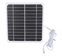Pannello solare da 20 W per telecamera di sicurezza, 5 V USB-C e batteria ricaricabile USB per esterni con staffa regolabile a 360 gradi, impermeabile IP66, cavo, bianco e nero (USB)