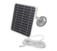 Pannello solare da 20 W per telecamera di sicurezza, 5 V USB-C e batteria ricaricabile USB per esterni con staffa regolabile a 360 gradi, impermeabile IP66, cavo, bianco e nero ()