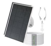 Pannello solare da 3W/5V con batteria integrata da 6000mAh, porte DC/USB-C/Micro USB, ricarica multi dispositivo, compatibile con Ring, eufy, Reolink, Blink e altre fotocamere, nonché dispositivi a