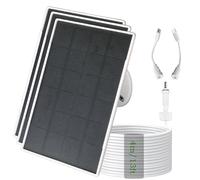 Pannello Solare da 3W/5V con Batteria Integrata da 6000mAh, Porte DC/USB-C/Micro USB, Ricarica Multi-Dispositivo, Compatibile con Ring, eufy, Reolink, Blink e Altre Telecamere, nonché Dispositivi a