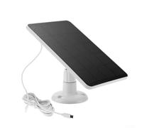 Pannello solare da 4 W, caricatore USB monocristallino per eufy, per BLINK e per fotocamere REOLINK, resistente alle intemperie, per alimentazione esterna con kit di montaggio (bianco)