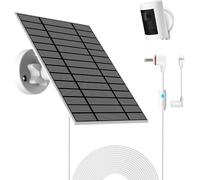 Pannello solare da 6 W, compatibile con Ring Spotlightcam Plus/Pro e Stick Up Cam e caricabatterie solare, per Ringcam, 4 m, pannello IP66, porte USB-C e DC da 3,5 mm