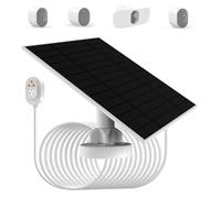 Pannello solare da 6 W con regolatore di tensione integrato PCB, compatibile con fotocamere Arlo Pro 5S 2K, Pro 4, Pro 3, Floodlight, Ultra 2, Ultra e Go 2, impermeabile IP66, cavo di ricarica da 4 m