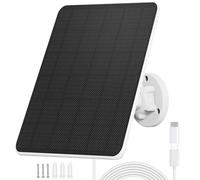 Pannello Solare da 6W per Telecamera di Sorveglianza,Pannello Solare USB per Telecamera di Sicurezza DC 5V a Batteria Ricaricabile,Campanello e Illuminazione Esterna cavo IP65 da 3m,Staffa Regolabile
