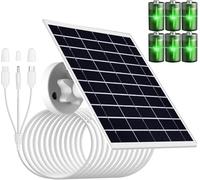 Pannello solare da 9W/5V con batteria ricaricabile integrata da 15600mAh,con cavo di ricarica 3 in 1 da 1.5m (micro USB,Type-C e connettore DC3,5x1,35) per telecamere di sicurezza e altri