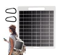 Pannello Solare Di Ricarica,Porta USB E DC Pannello Solare Portatile | 10W Monocristallino 5-12V Attrezzatura di Sopravvivenza con Moschettone per Escursionismo, Trekking, Alpinismo,