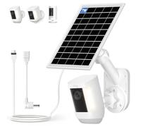 Pannello solare e supporto da parete 2 in 1 per Ring Cam, caricatore solare da 7 W compatibile con anelli Spotlight e Stick Up Outdoor Cam Batteria, Supporto per telecamera di sicurezza per esterni