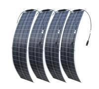Pannello solare flessibile 200 W 12 V monocristallino caricatore solare impermeabile e ultra sottile per camper, barche, abitazioni e superfici irregolari (50 W x 4)