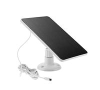 Pannello solare for esterni Caricabatterie Micro USB Pannelli solari for telecamera di sicurezza Piccolo leggero Facile Installazione(White USB Type C)