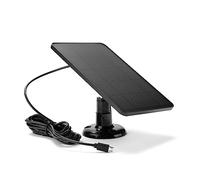 Pannello solare for esterni Caricabatterie Micro USB Pannelli solari for telecamera di sicurezza Piccolo leggero Facile Installazione(Black Type C Port)