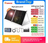 Pannello solare impermeabile monocristallino pieghevole in vetro DOKIO 200W 18V con kit controller 12V dalla Cina Facile da trasportare # FSP-200M
